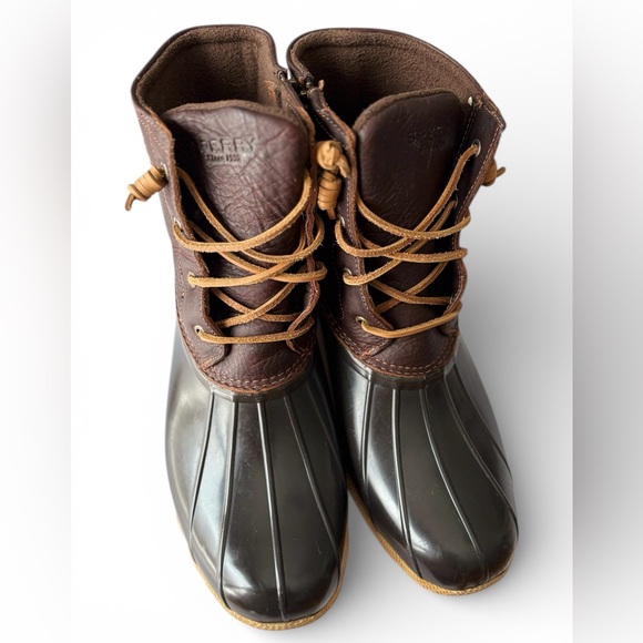 NWOT Sperry Womens Top-Sider Saltwater Duck Boot Brown Leather Size 12 STS91176 - Picture 5 of 10